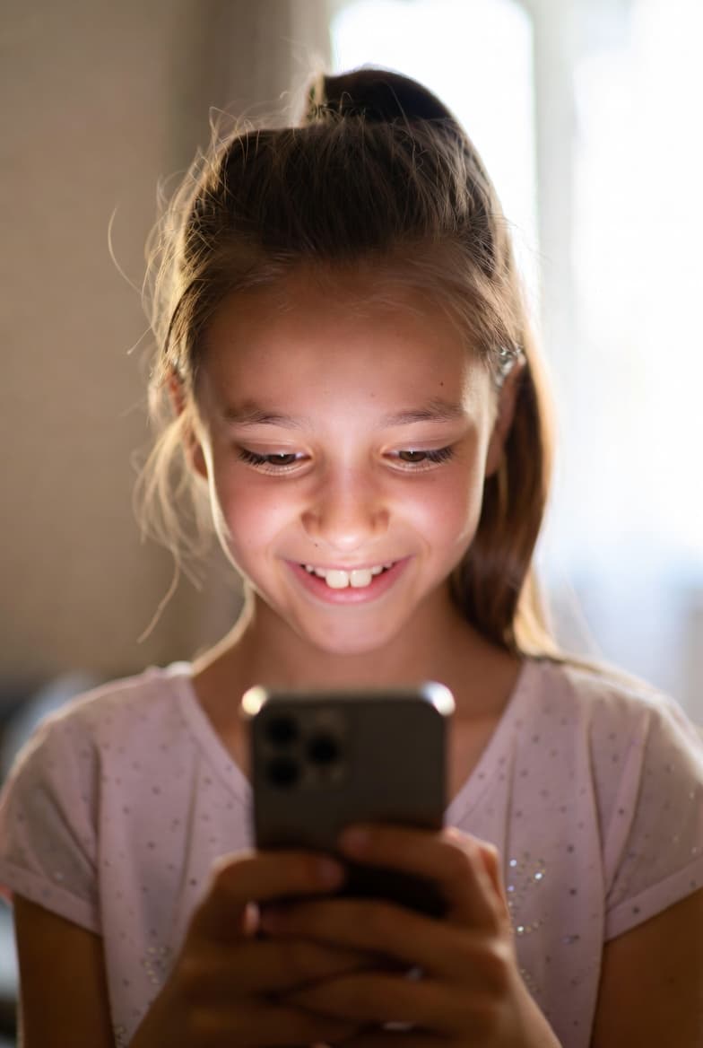 Happy child using My Confidente